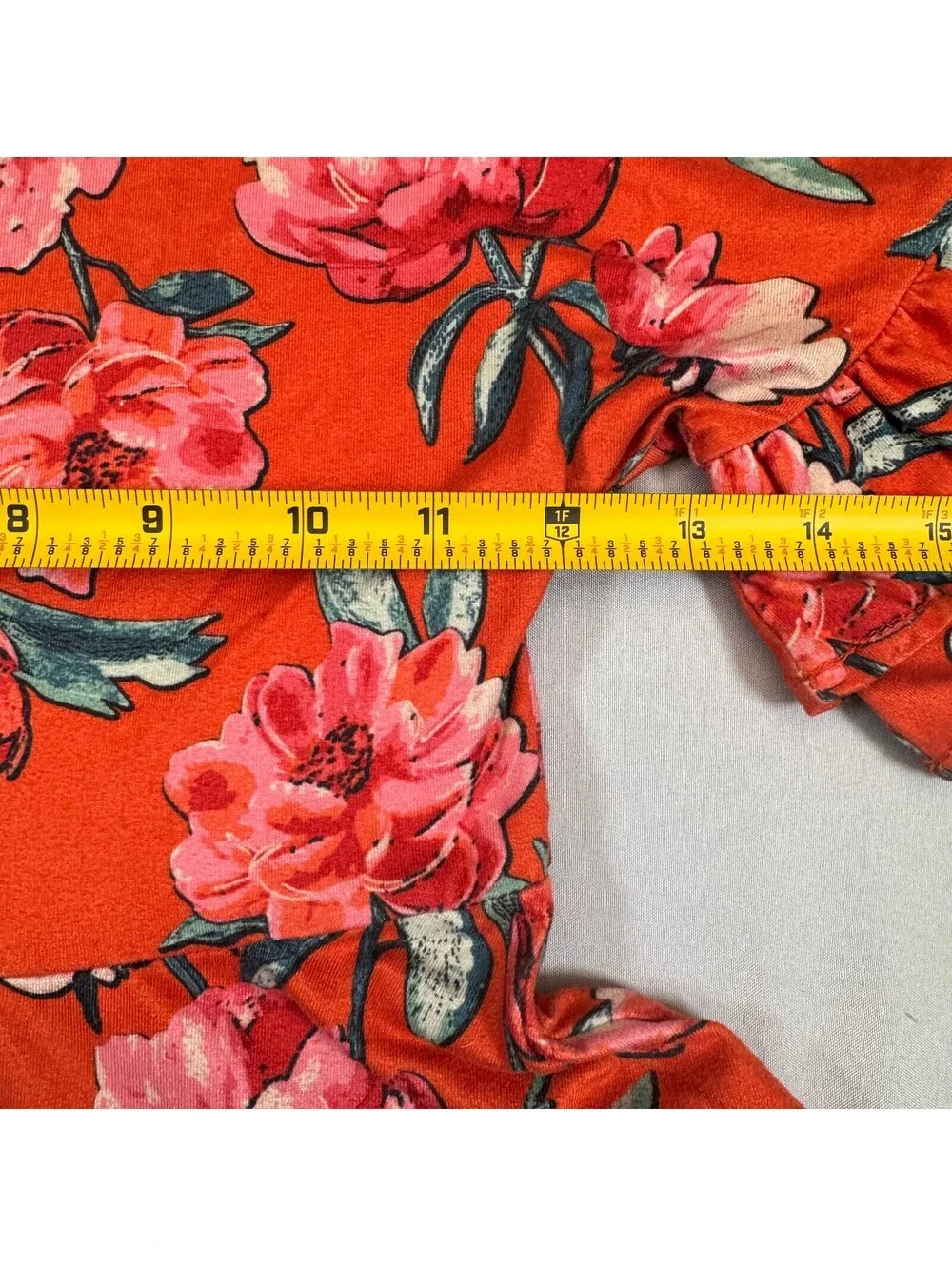 Joyfolie Mia Joy Girls Size 6 Orange Pink Floral High Low Handkerchief Hem Dress